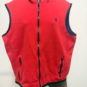 Ralph Lauren Red Zip-Up Vest with Black Accents